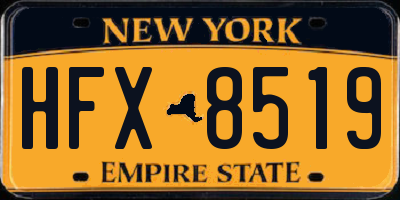 NY license plate HFX8519