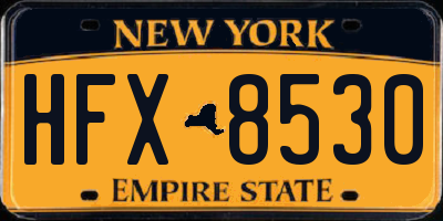 NY license plate HFX8530
