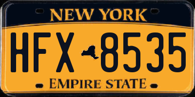 NY license plate HFX8535