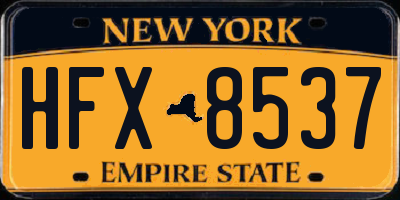 NY license plate HFX8537