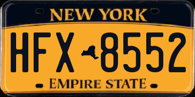 NY license plate HFX8552