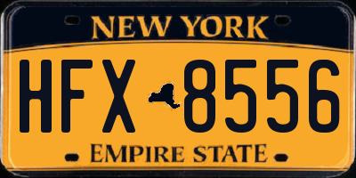 NY license plate HFX8556