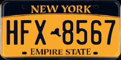 NY license plate HFX8567