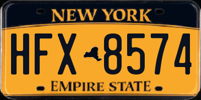 NY license plate HFX8574