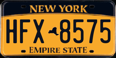 NY license plate HFX8575