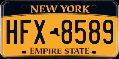 NY license plate HFX8589