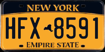 NY license plate HFX8591