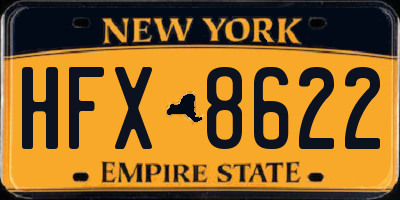 NY license plate HFX8622