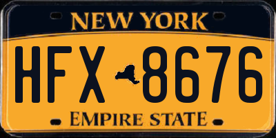 NY license plate HFX8676