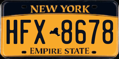 NY license plate HFX8678