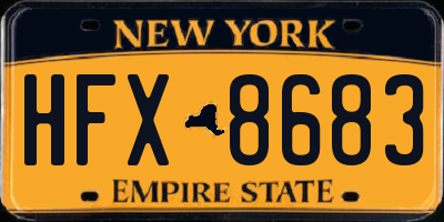 NY license plate HFX8683