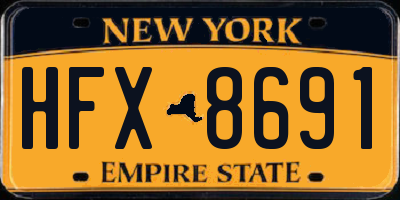 NY license plate HFX8691