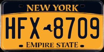 NY license plate HFX8709