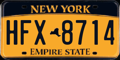NY license plate HFX8714