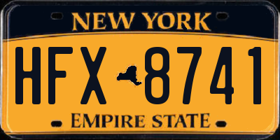NY license plate HFX8741