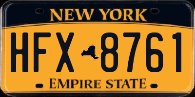NY license plate HFX8761