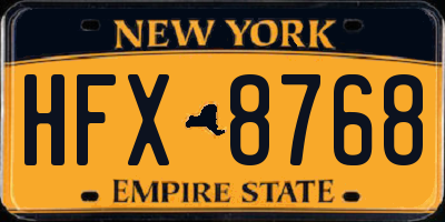NY license plate HFX8768