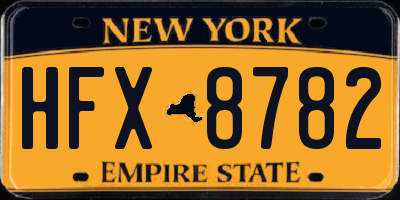 NY license plate HFX8782