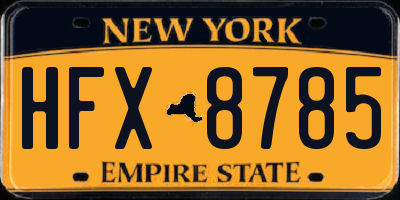 NY license plate HFX8785
