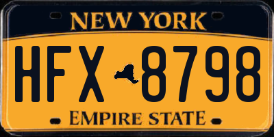 NY license plate HFX8798