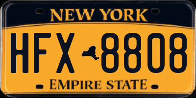 NY license plate HFX8808