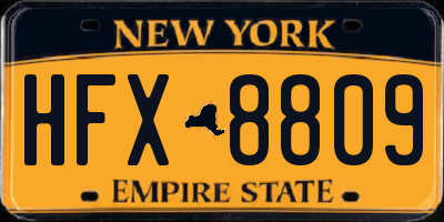 NY license plate HFX8809