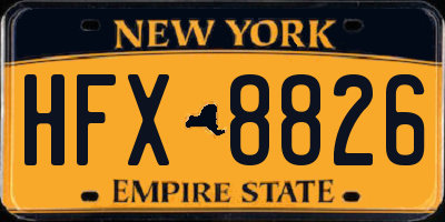 NY license plate HFX8826