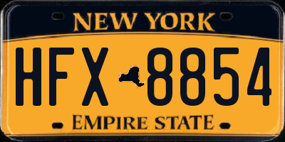 NY license plate HFX8854