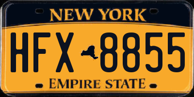 NY license plate HFX8855