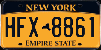 NY license plate HFX8861