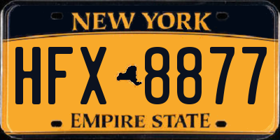 NY license plate HFX8877