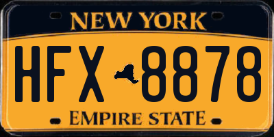 NY license plate HFX8878