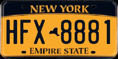 NY license plate HFX8881