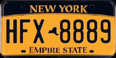 NY license plate HFX8889