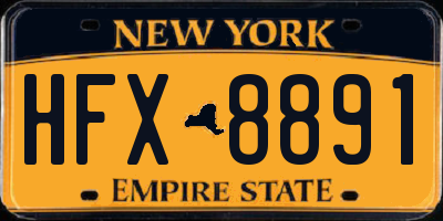 NY license plate HFX8891