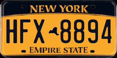 NY license plate HFX8894