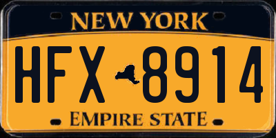NY license plate HFX8914