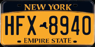 NY license plate HFX8940