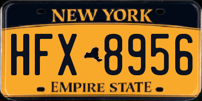 NY license plate HFX8956