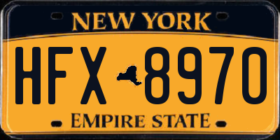 NY license plate HFX8970