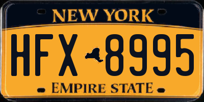 NY license plate HFX8995