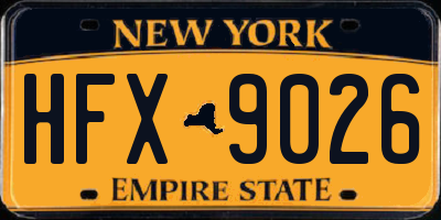 NY license plate HFX9026