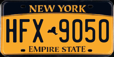 NY license plate HFX9050