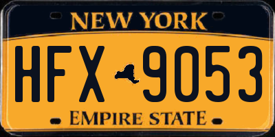 NY license plate HFX9053
