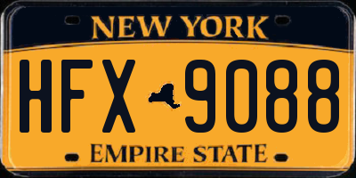 NY license plate HFX9088