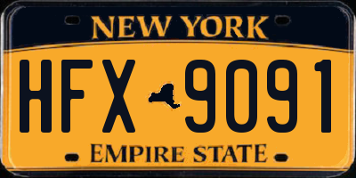 NY license plate HFX9091