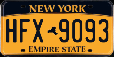 NY license plate HFX9093