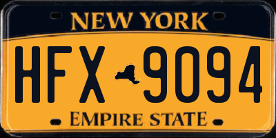 NY license plate HFX9094