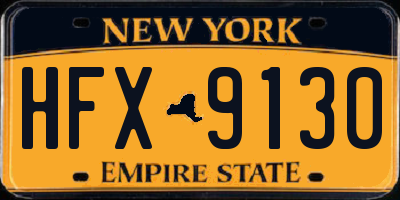 NY license plate HFX9130