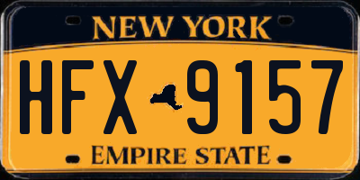 NY license plate HFX9157